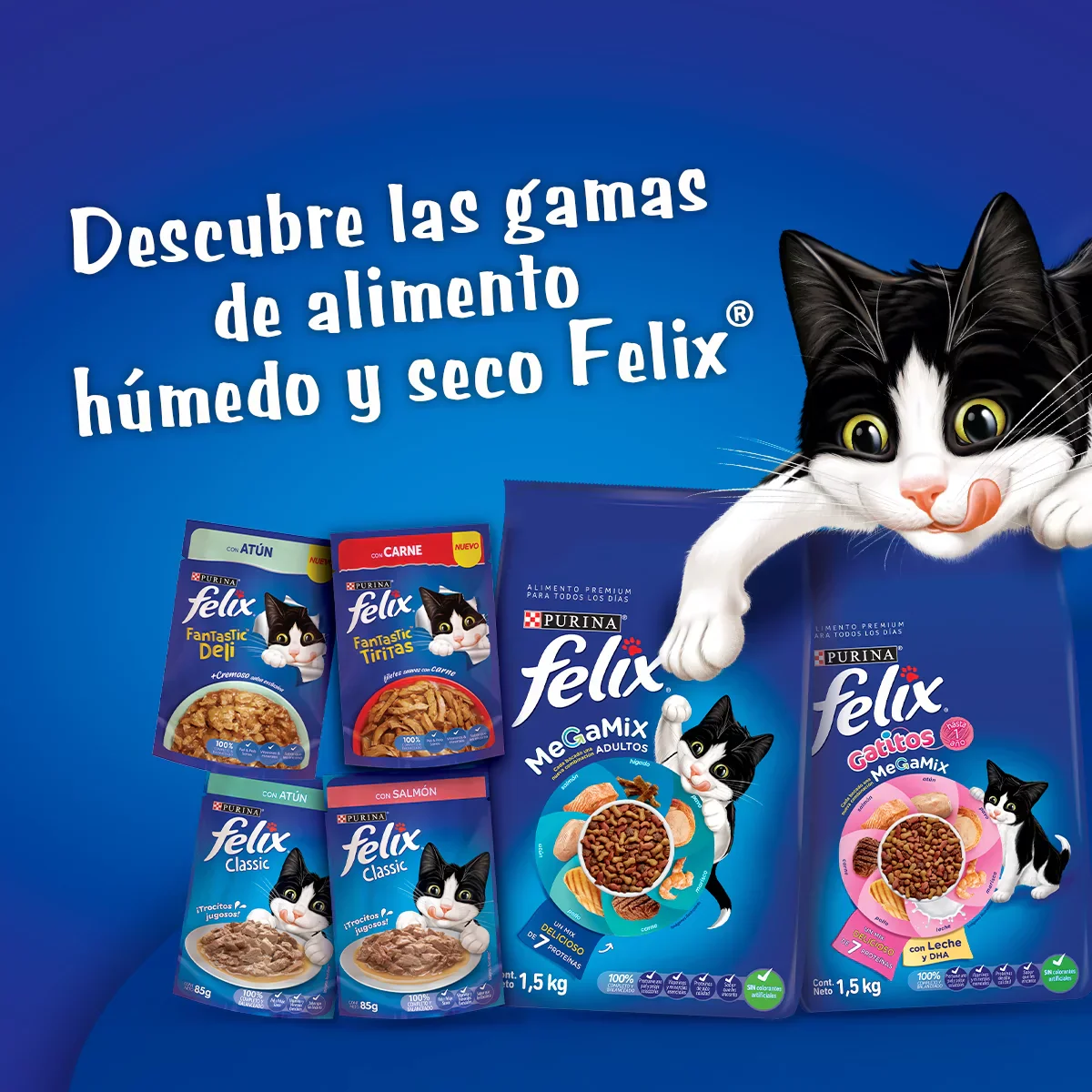 Comida Para Gato Felix Adulto Triple Delicious Mar x 1.5 Kg - Image 10