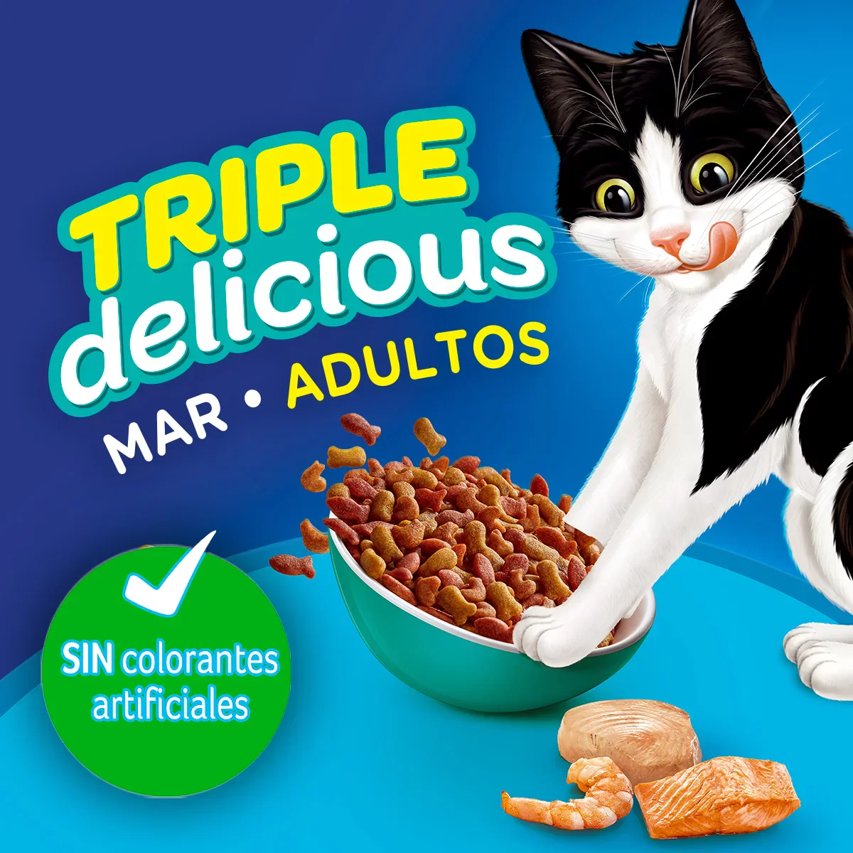 Comida Para Gato Felix Adulto Triple Delicious Mar x 1.5 Kg - Image 5