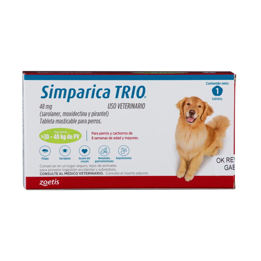 Desparasitante Interno Y Externo Para Perro Simparica Trio x1 Tableta - Image 5
