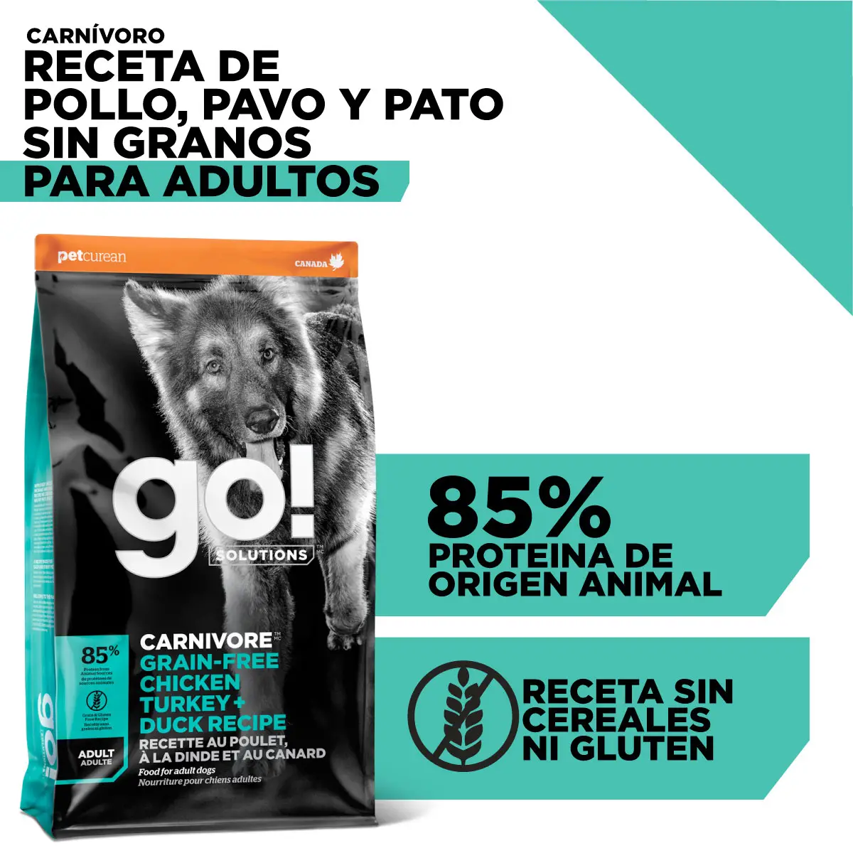 Comida Para Perro Go! Carnivore grain free chicken, turkey + duck adult recipe for dogs - Image 3
